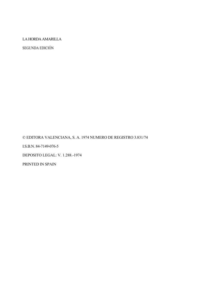 Portada de La horda amarilla